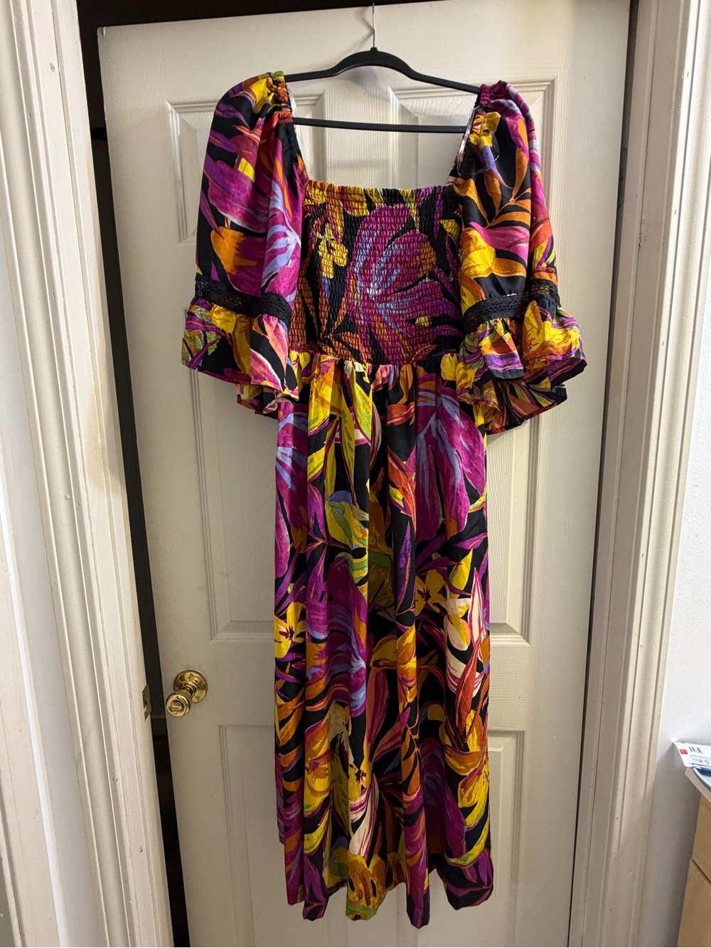 Live 4 Truth Floral Smocked Jumpsuit - Purple, Yellow & Black